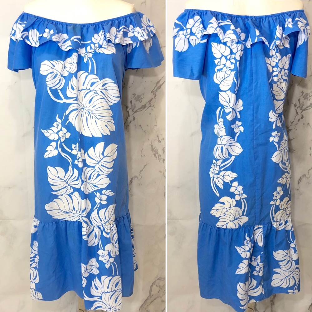 VTG 80’s Hilo Hattie Off the Shoulder Midi Dress